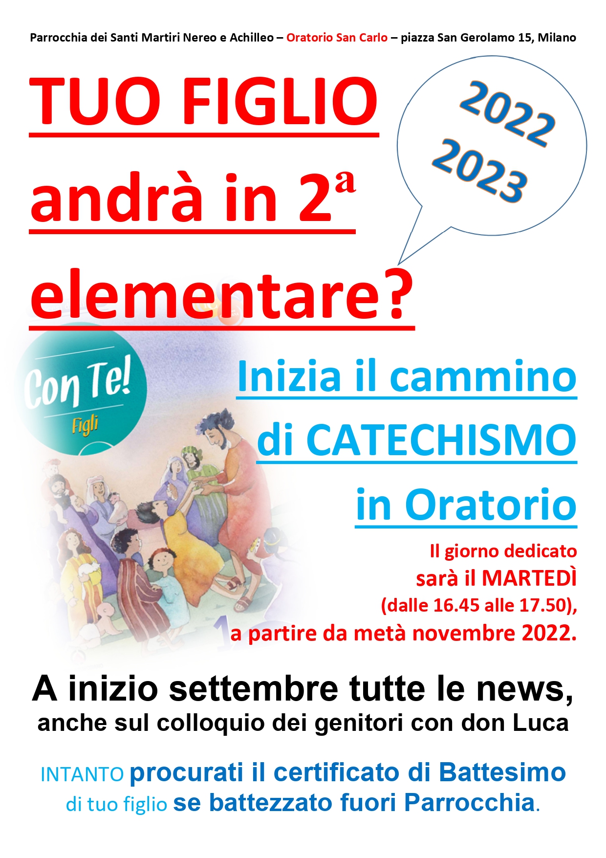 Pre-AVVISO catechismo di seconda elementare 2022-23 page-0001